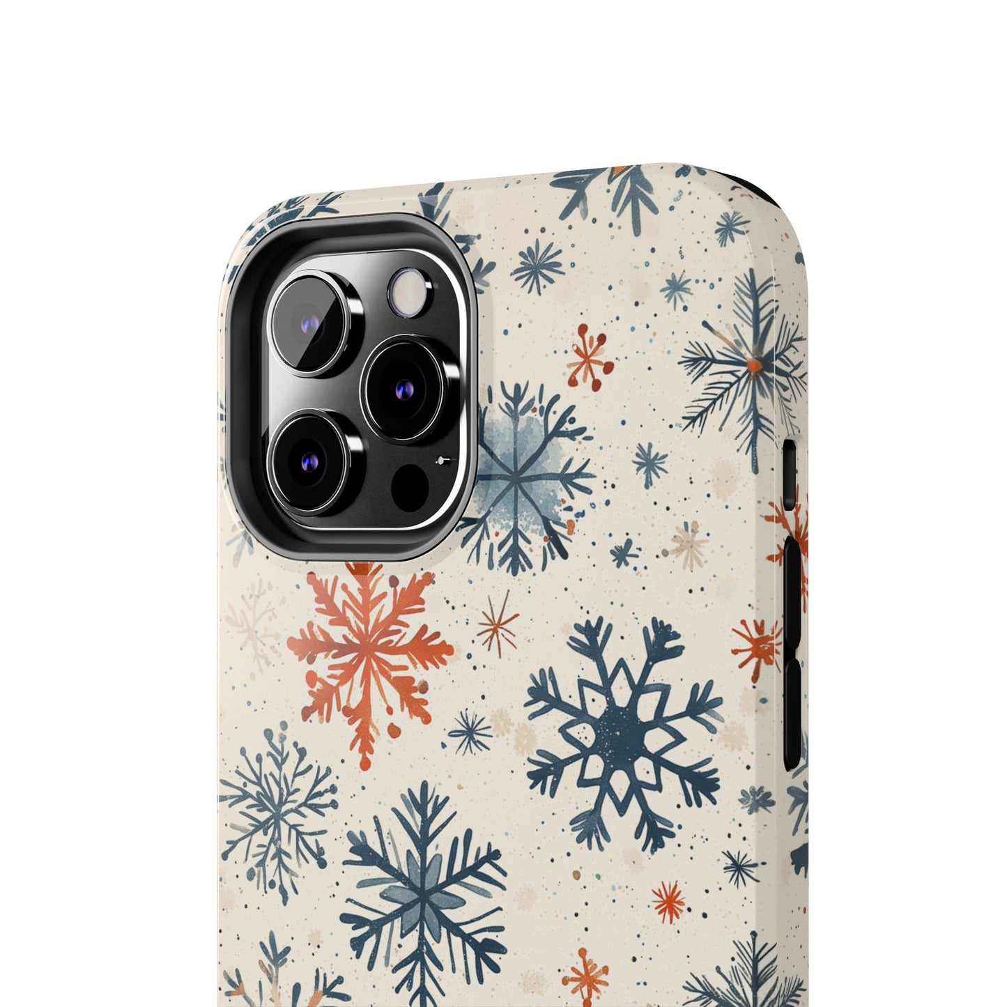 Rustic Orange and Blue Snowflake Pattern – iPhone Series Case