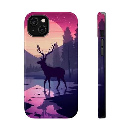 Twilight Elegance: Stag Reflection – MagSafe iPhone Case