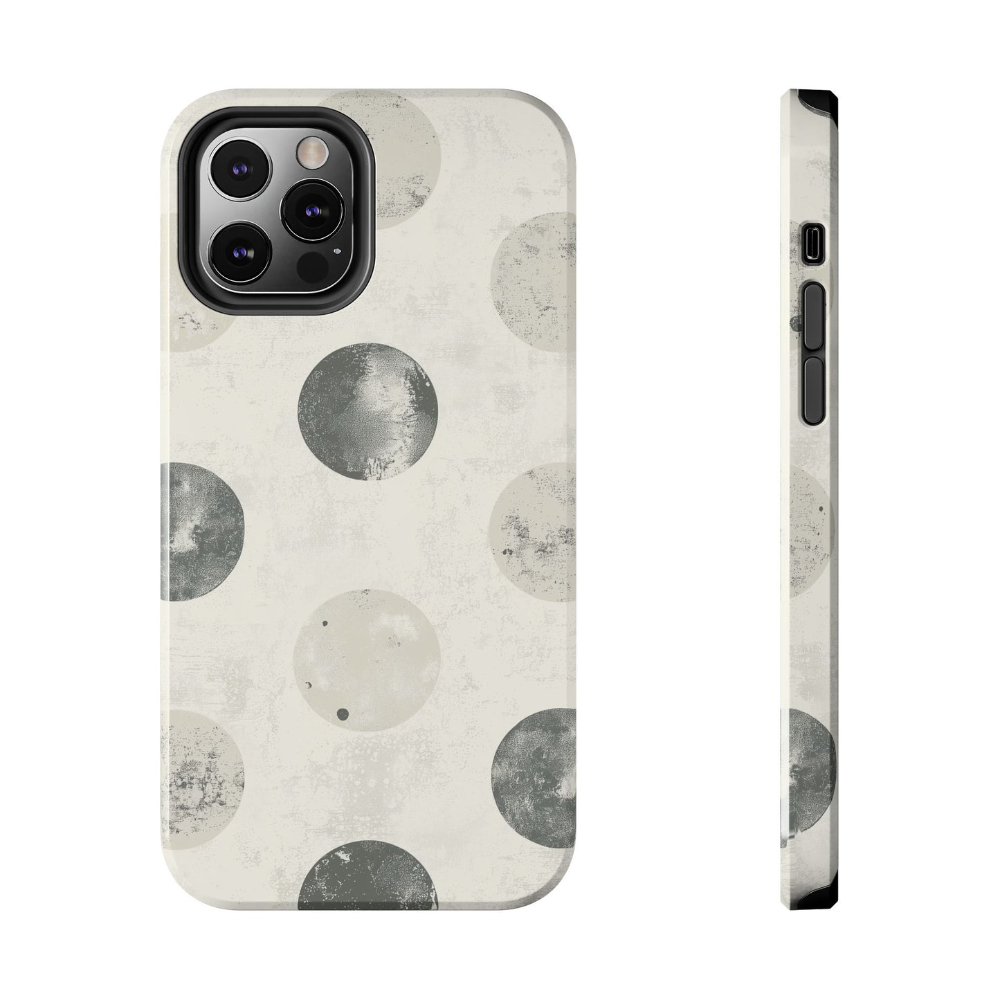 Vintage Polka Dot iPhone Case - Neutral Retro Protective Cover