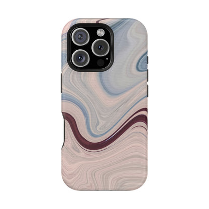 Marble Swirl Elegance – MagSafe Case with Abstract Blue & Pink Marble Art