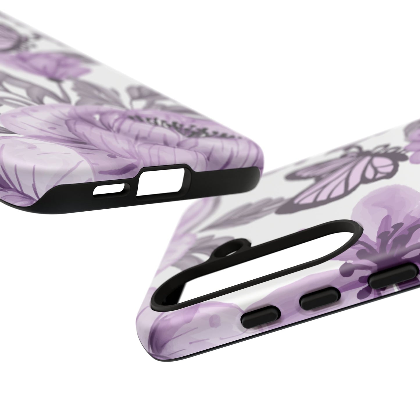 Lavender Bloom Butterfly Samsung Galaxy Case – Delicate Floral Design with Watercolor Details