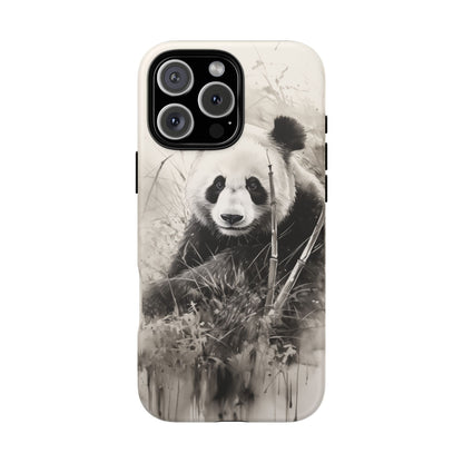 Premium Cute Phone Case: Charcoal Art Panda Bear