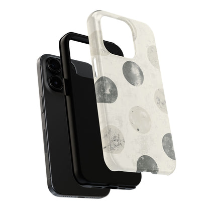 Vintage Polka Dot iPhone Case - Neutral Retro Protective Cover