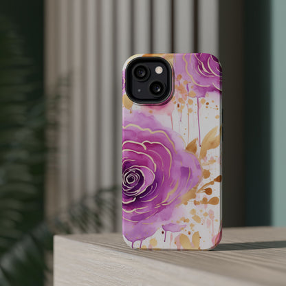 Radiant Purple & Gold Floral - MagSafe iPhone Series Case