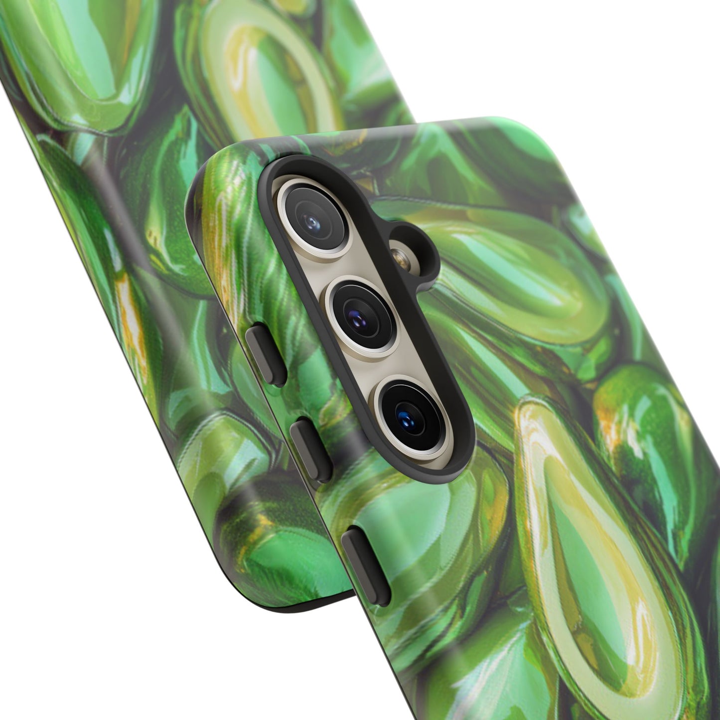 Glossy Avocado Samsung Galaxy  Case – Sleek Green 3D Fruit Design, Durable and Stylish