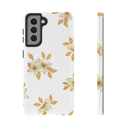 Delicate Yellow Blossom Samsung Galaxy Case – Minimalist Floral Design with Matte Finish