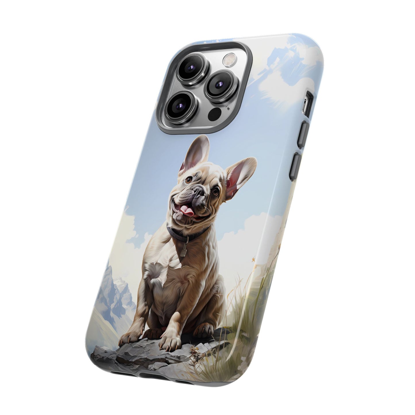 Frenchie iPhone Samsung Galaxy Phone Case! French Bull Dog Standing Proudly. Extremely Tough & Durable With Dual Layer Protection.