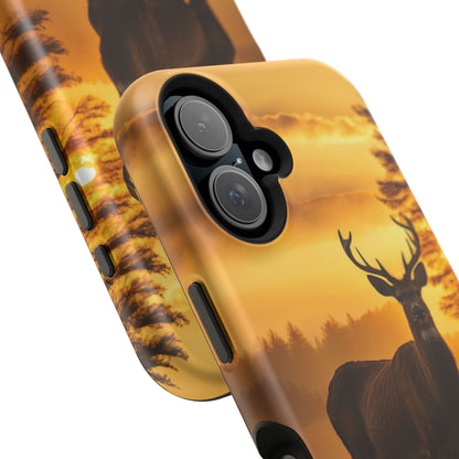 Sunset Majesty: Regal Stag – MagSafe iPhone Case