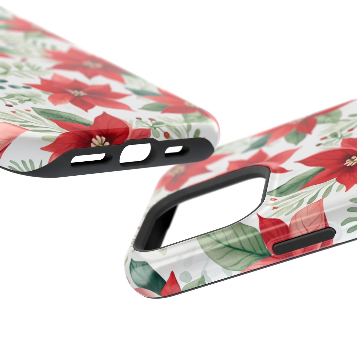 Festive Poinsettia Holiday Pattern – MagSafe iPhone Series Case