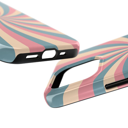 Vintage Pastel Swirl iPhone Case – Dual-Layer Protection with 70s-Inspired Design