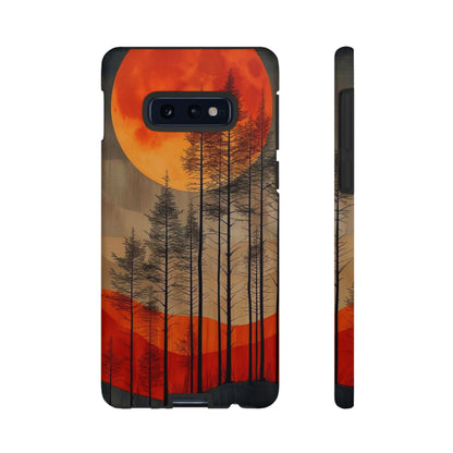 Moody Forest Moonrise Samsung Galaxy Case – Dark Landscape Design, Dual-Layer Protection