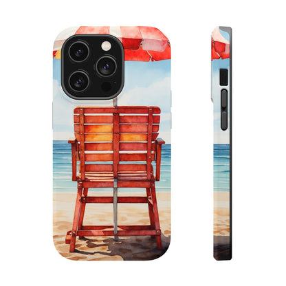 Beachfront Sunset Lounge MagSafe iPhone Case – Rearview Edition