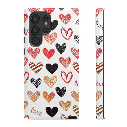 Samsung Galaxy Case: Hand-Drawn Hearts & Love