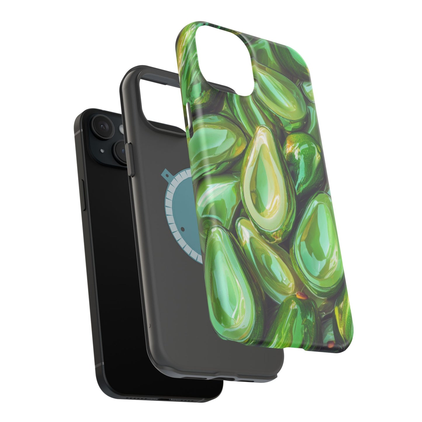 Glossy Avocado MagSafe iPhone Case – Sleek Green 3D Fruit Design, Durable and Stylish