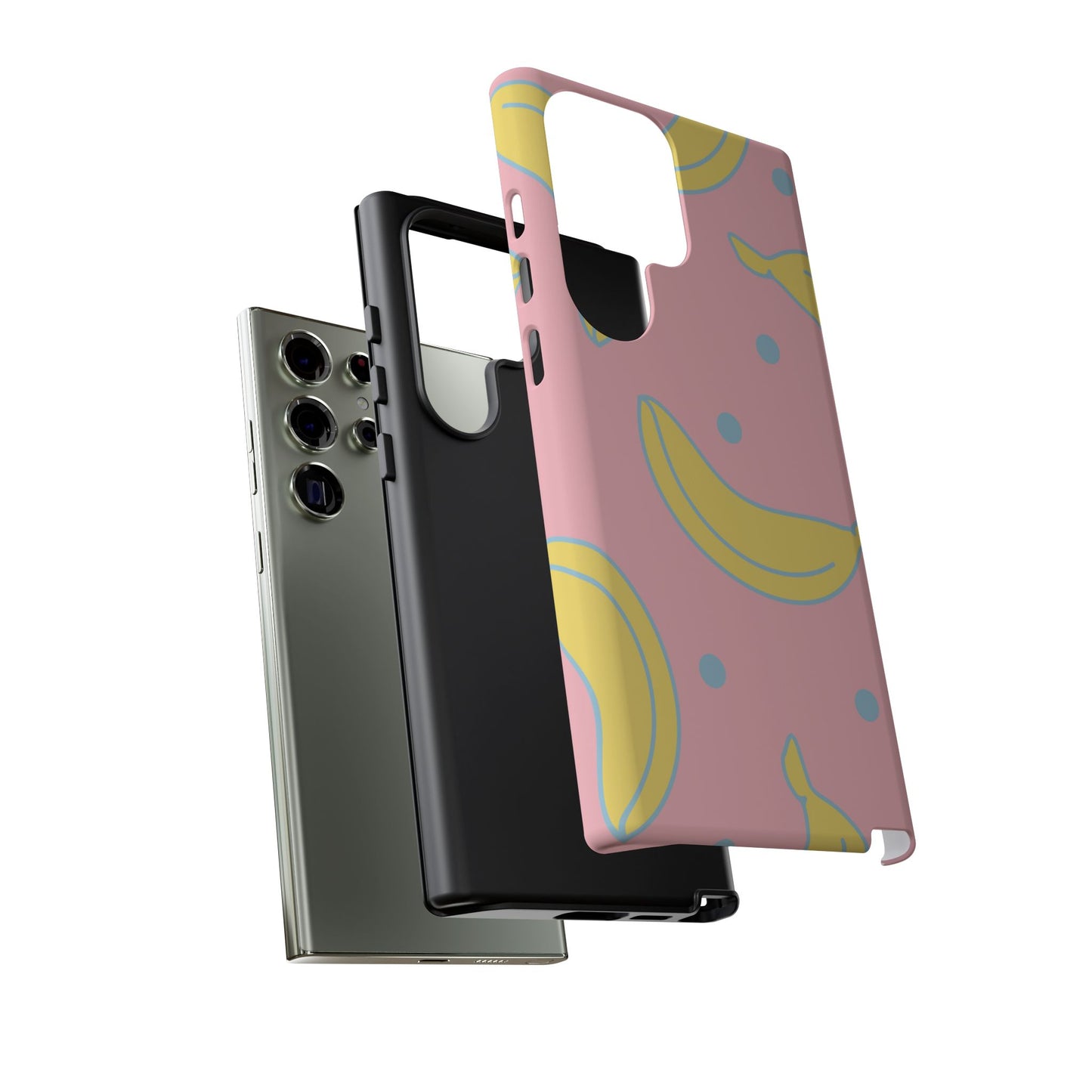 Pink Banana Pop Samsung Galaxy Case – Cute Pastel Design with Fun Retro Vibe