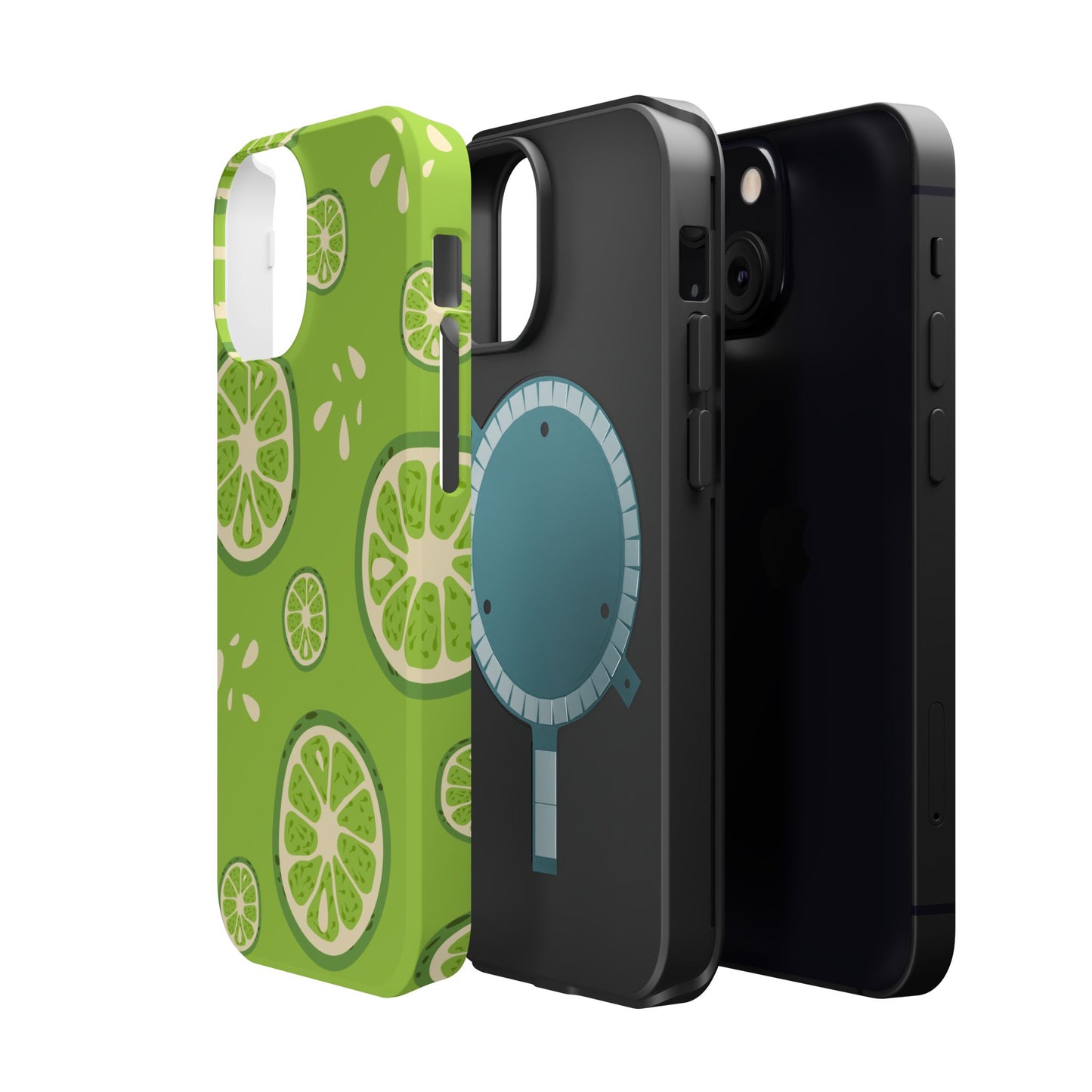 Zesty Lime Splash Tough MagSafe iPhone Case – Fresh Citrus Design, Dual-Layer Protection