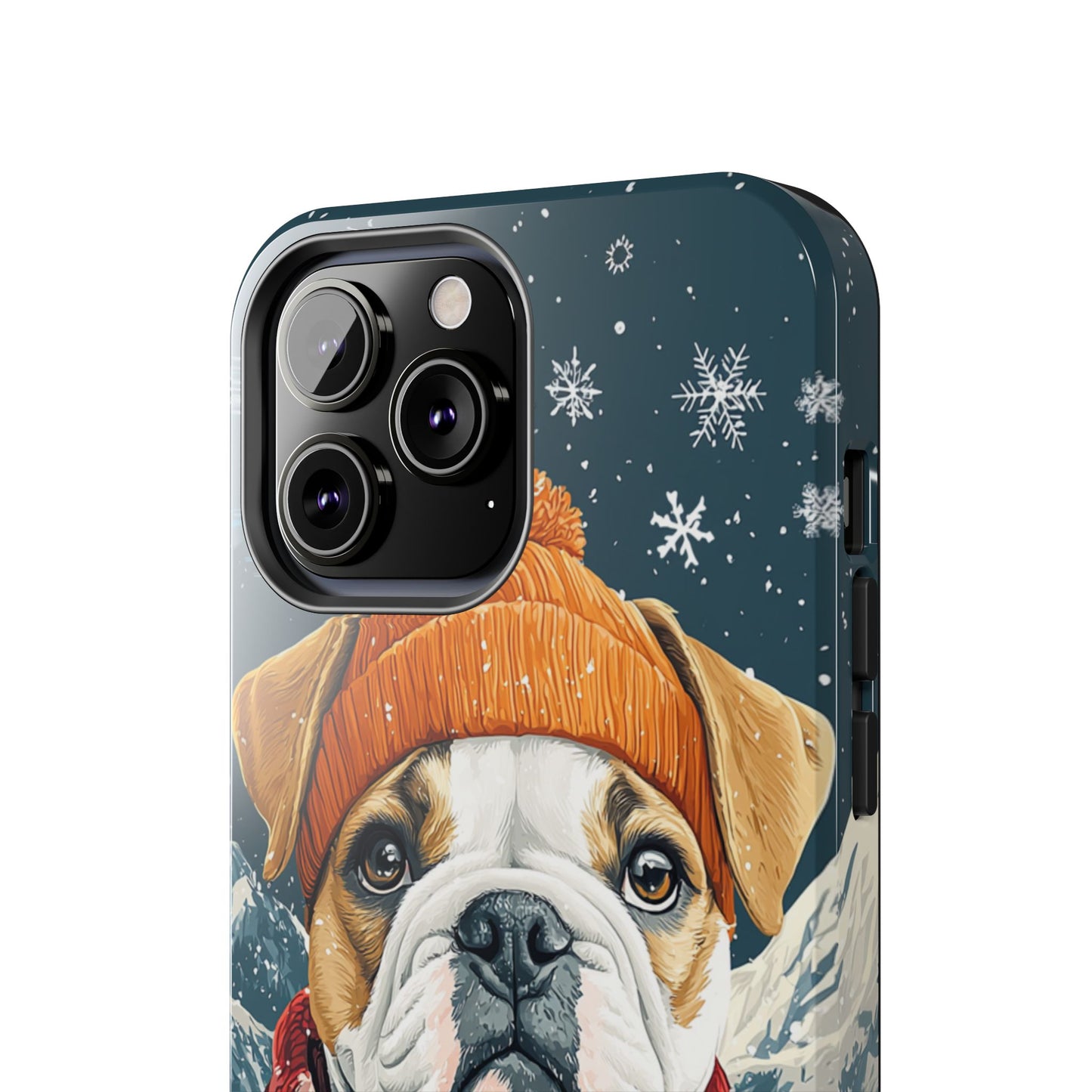 Cozy French Bulldog iPhone Case – Rustic Fireplace Protective Cover