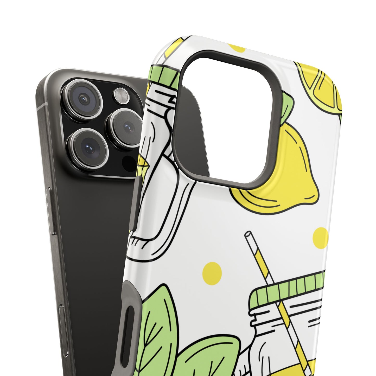 Lemonade Love Tough MagSafe iPhone Case – Fun Lemon Mason Jar Design, Dual-Layer Protection