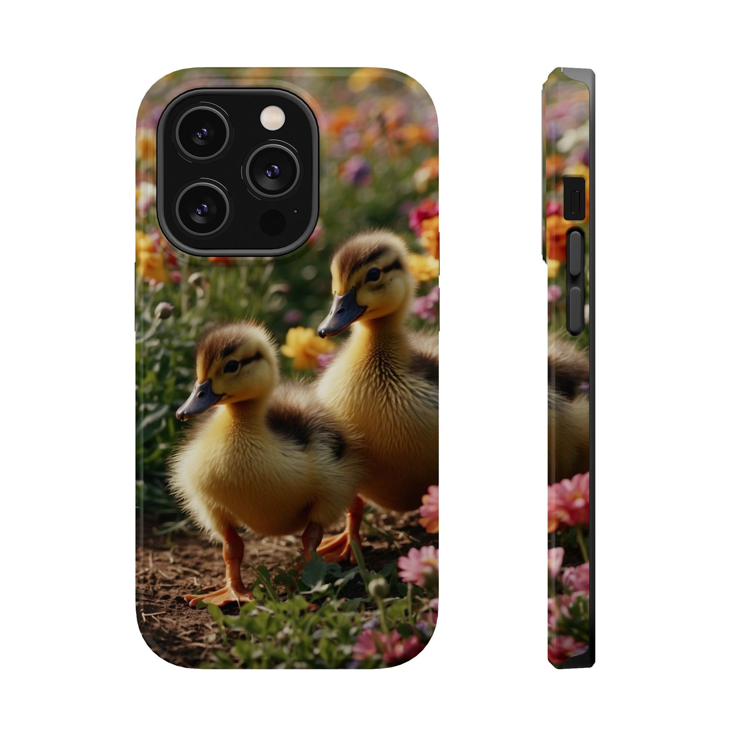 Charming Ducklings in Floral Garden - MagSafe iPhone Case