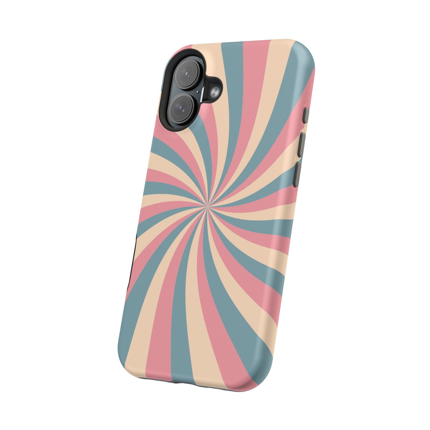 Vintage Pastel Swirl MagSafe iPhone Case – Dual-Layer Protection with 70s-Inspired Design