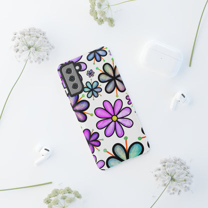 Whimsical Lavender Floral Samsung Galaxy Case – Ultra-Slim, High-Gloss Finish