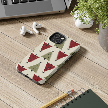 Retro Christmas Trees Pattern - iPhone Series Case