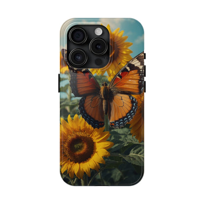 Vibrant Butterfly & Sunflower – iPhone Case