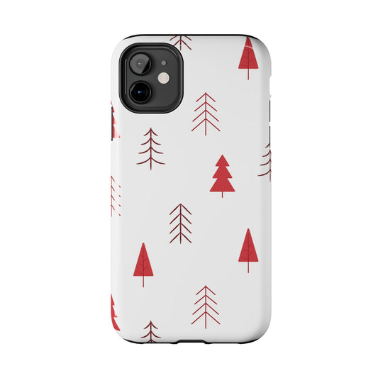 Scandi Red Pine Trees - iPhone Series Case