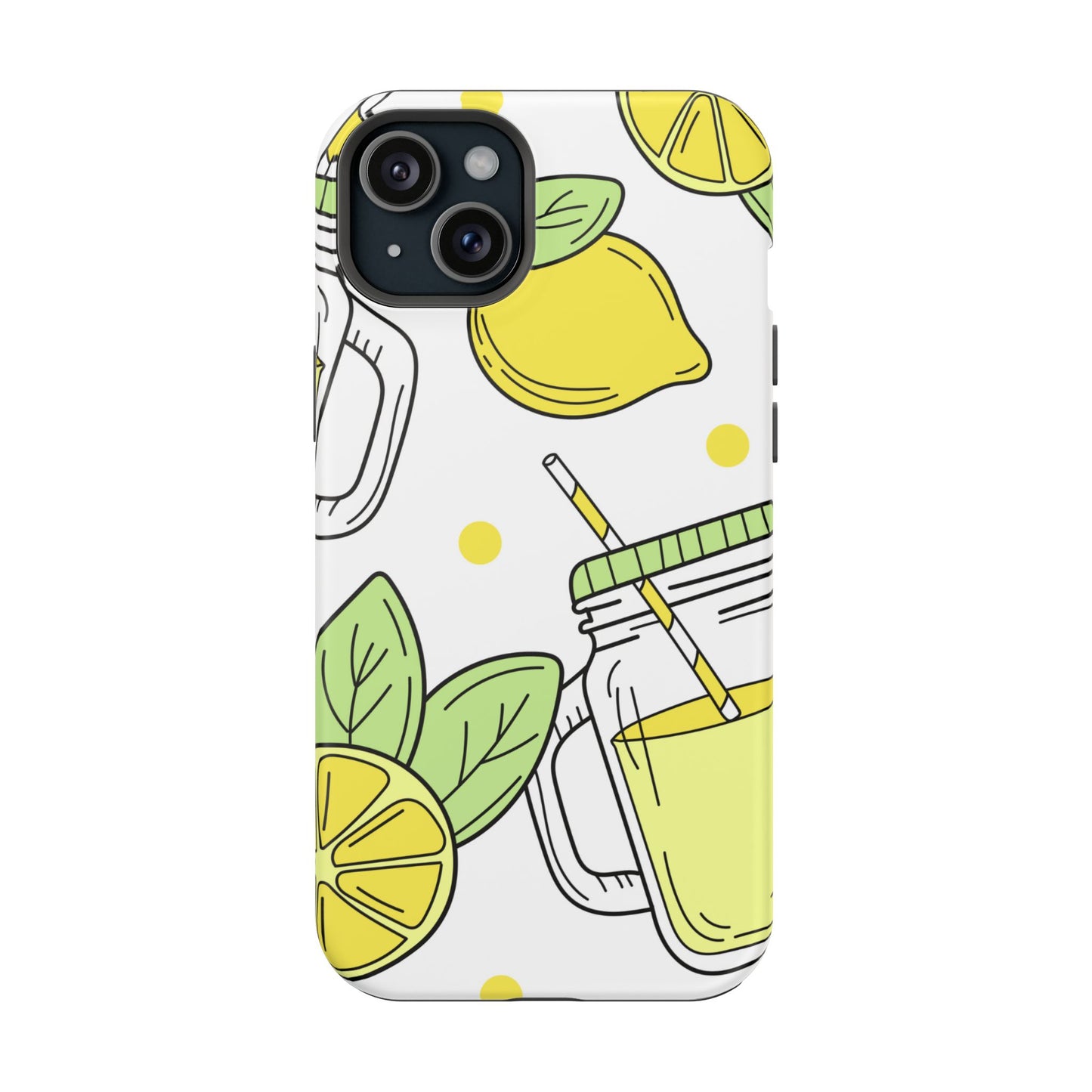 Lemonade Love Tough MagSafe iPhone Case – Fun Lemon Mason Jar Design, Dual-Layer Protection