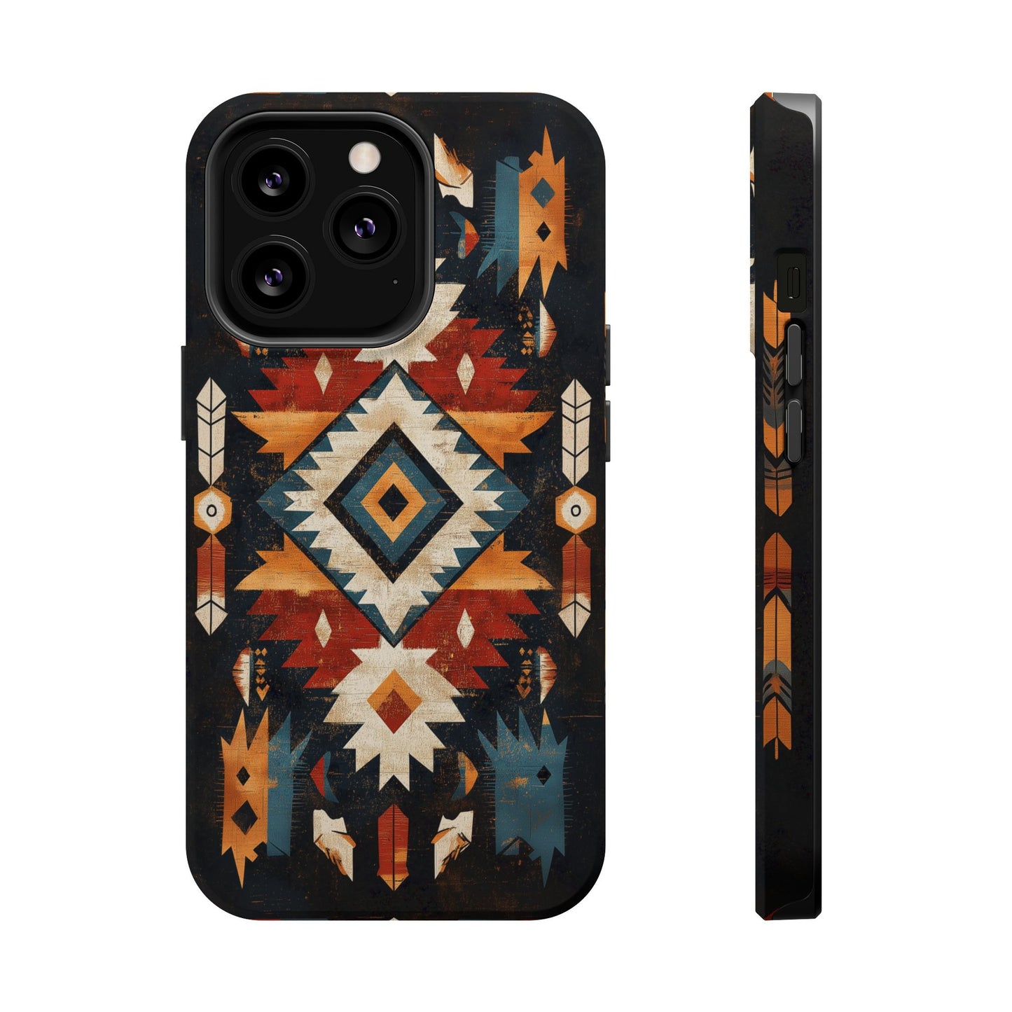 Southwestern Arrow & Diamond Tough MagSafe iPhone Case – Bold Tribal Design, Dual-Layer Protection