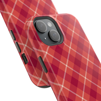 Red Plaid Crisscross – MagSafe iPhone Case