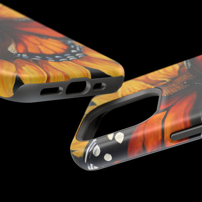 Monarch Butterfly & Sunflower Art – MagSafe iPhone Case