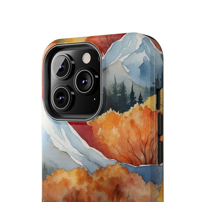 Autumn Mountain Forest Watercolor - iPhone Case