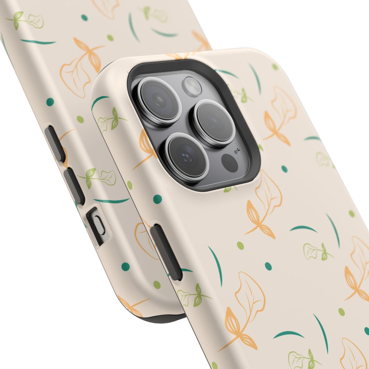 Soft Pastel Abstract Floral Tough MagSafe iPhone Case – Playful Minimalist Design with Dual-Layer Protection