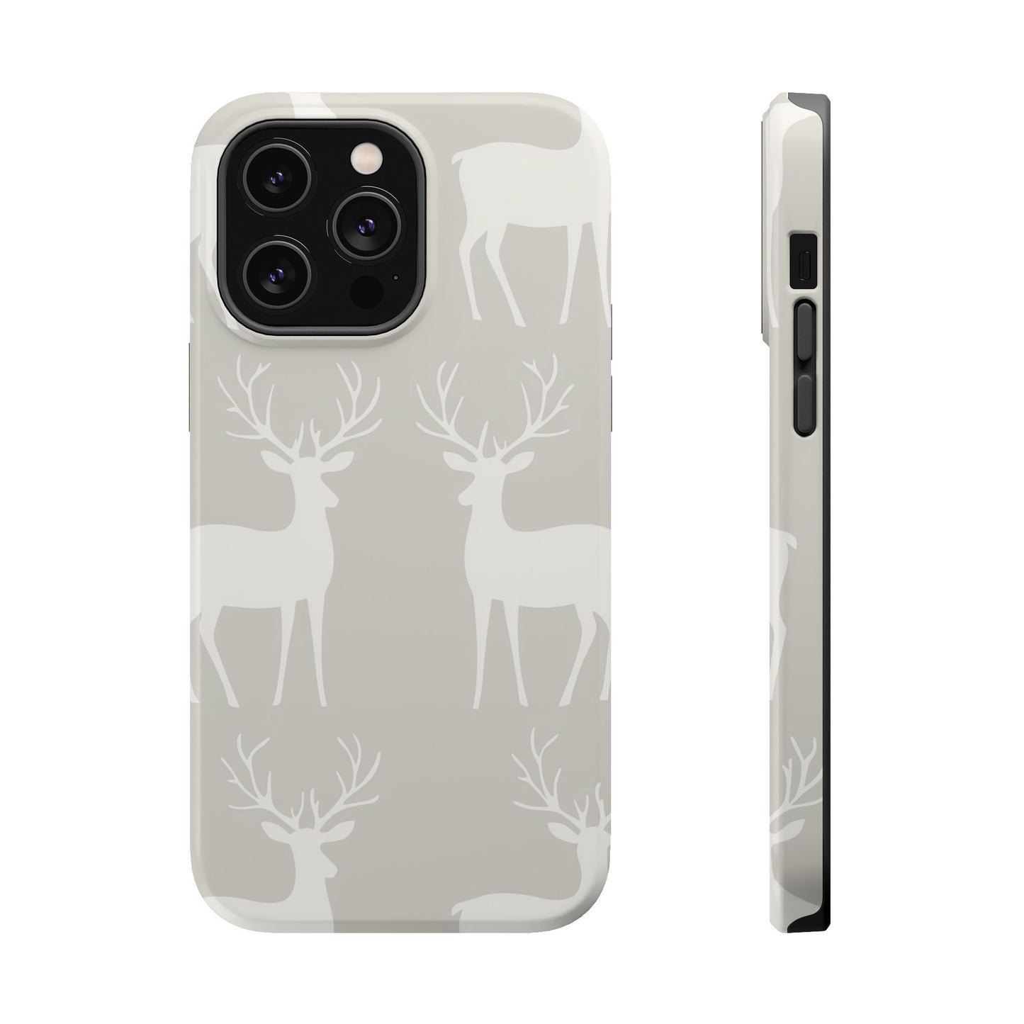 Elegant White Reindeer Pattern – MagSafe iPhone Series Case