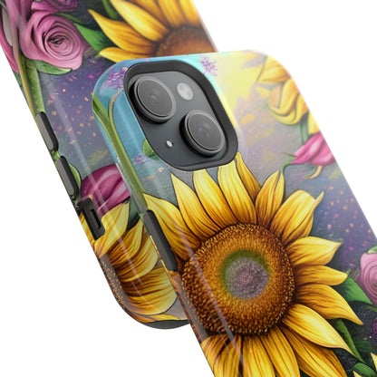 Whimsical Sunflower & Rose Garden - MagSafe iPhone Series Case