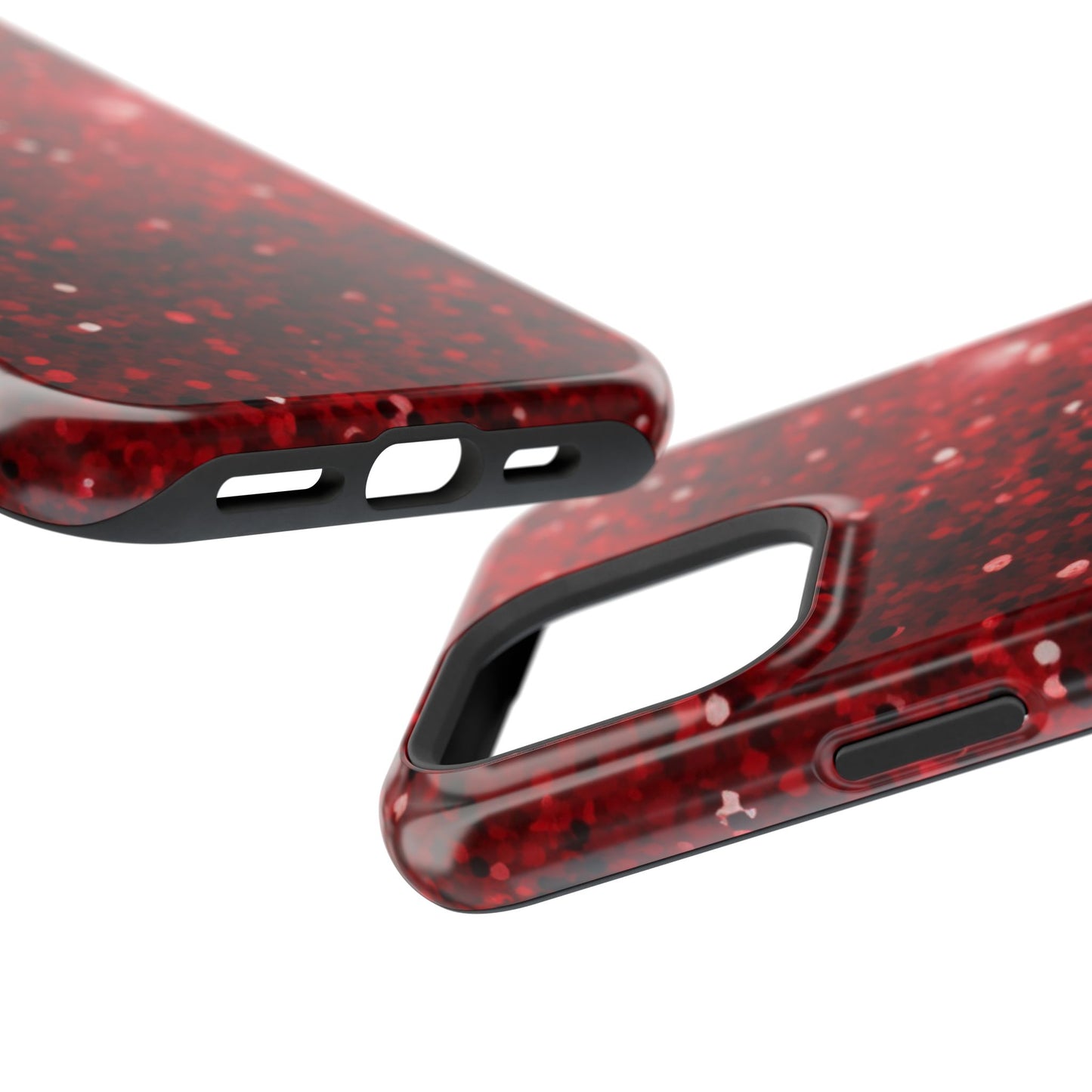 Crimson Glow Glitter MagSafe Case