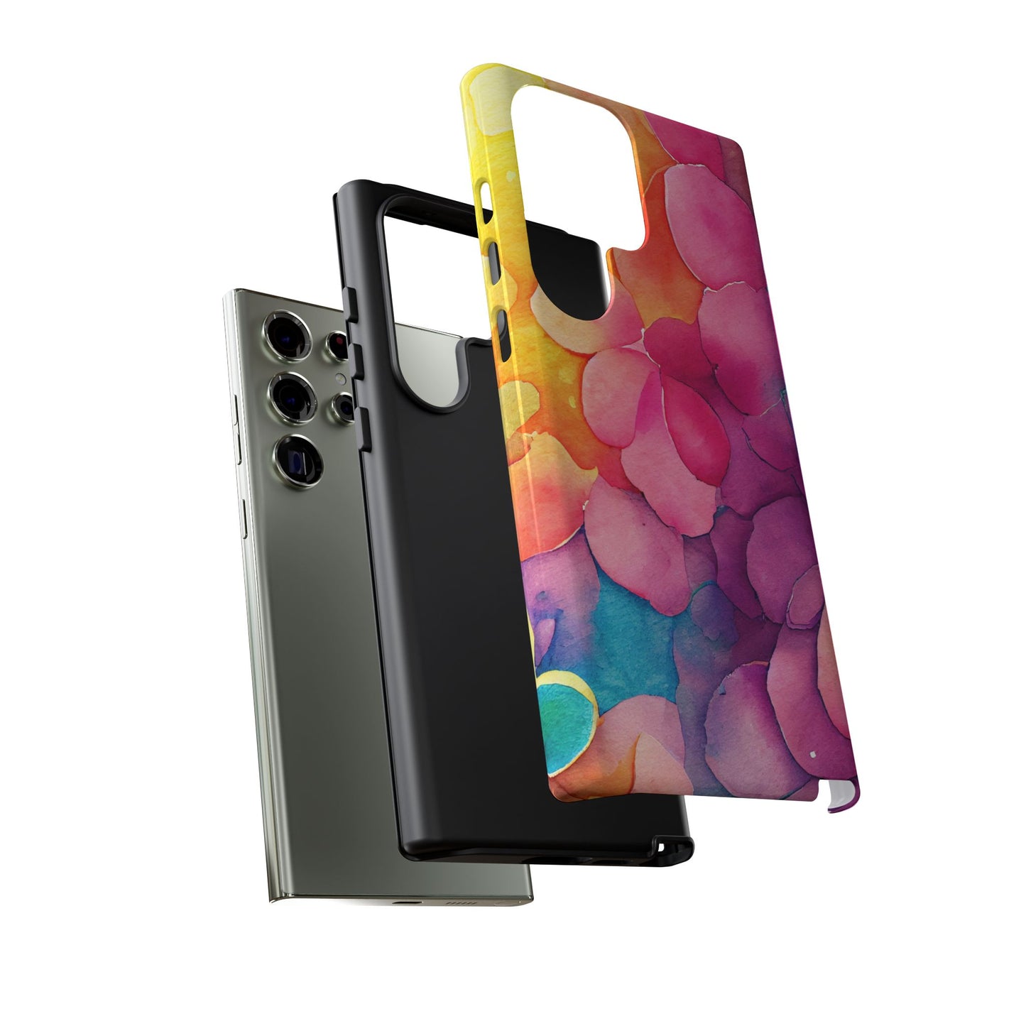 Sunset Petals Watercolor Samsung Galaxy Case – Slim Design, Glossy Finish