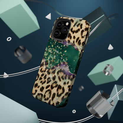 Emerald Glitter Leopard Print - MagSafe iPhone Series Case