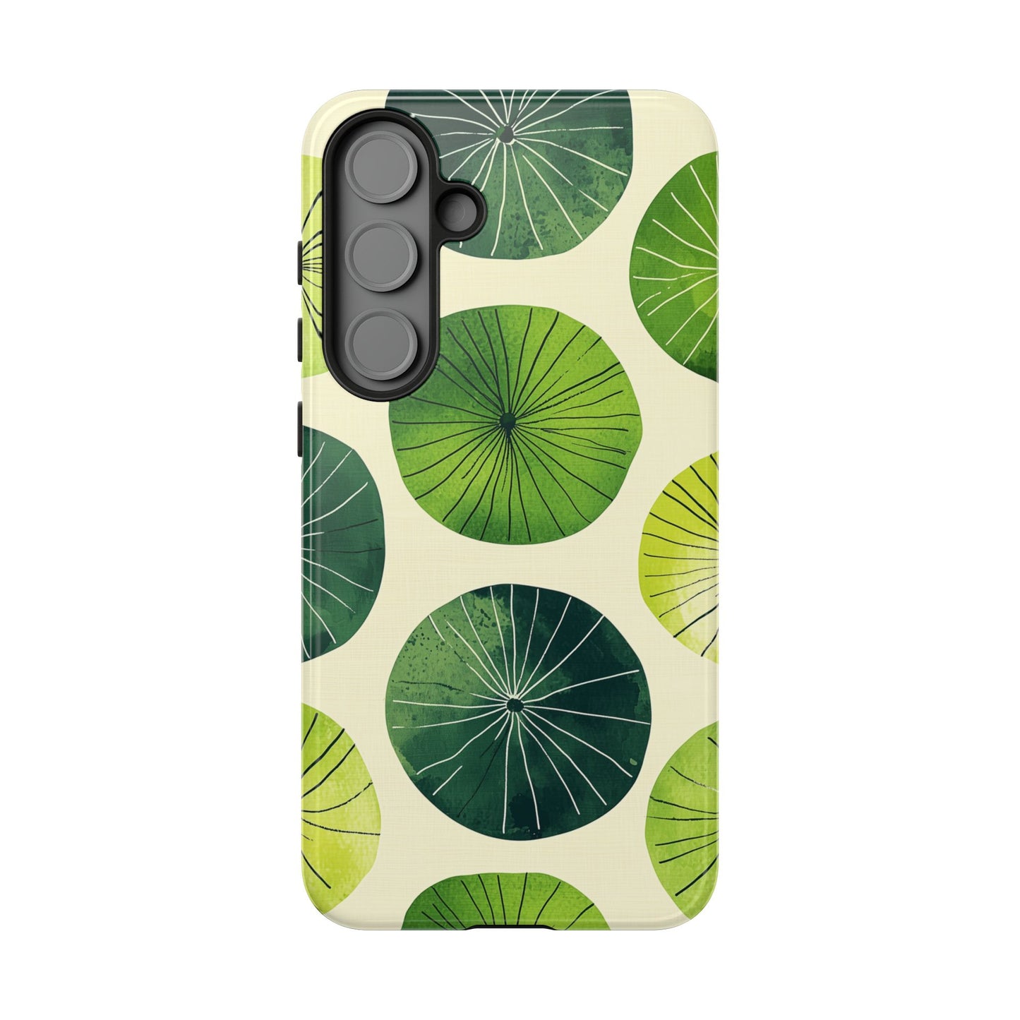 Watercolor Lily Pads Samsung Galaxy Case – Shockproof, Matte Finish, Dual-Layer Protection