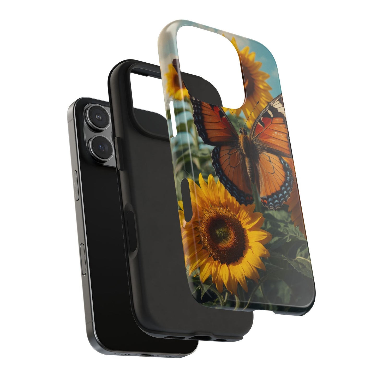 Vibrant Butterfly & Sunflower – iPhone Case