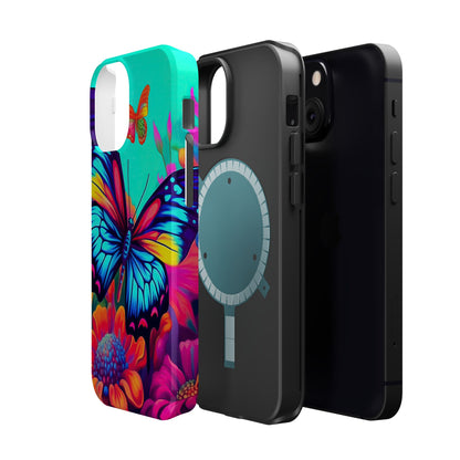 Vivid Butterfly & Floral Burst - MagSafe iPhone Case