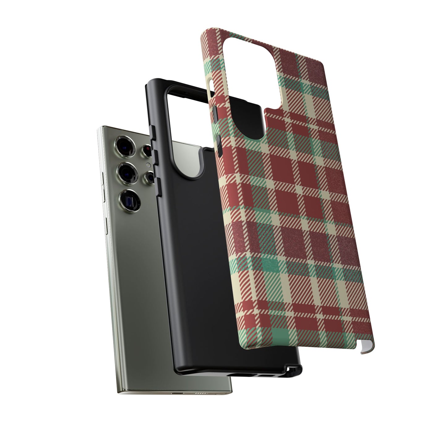 Vintage Plaid in Red & Cream – Samsung Galaxy Case with Timeless Style