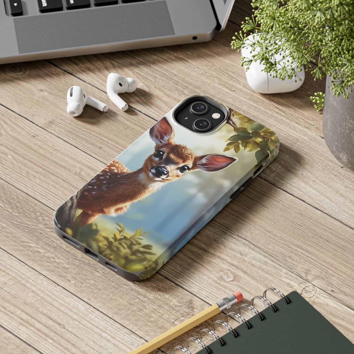 Whimsical Fawn in a Sunlit Forest iPhone Case