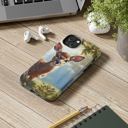 Whimsical Fawn in a Sunlit Forest iPhone Case