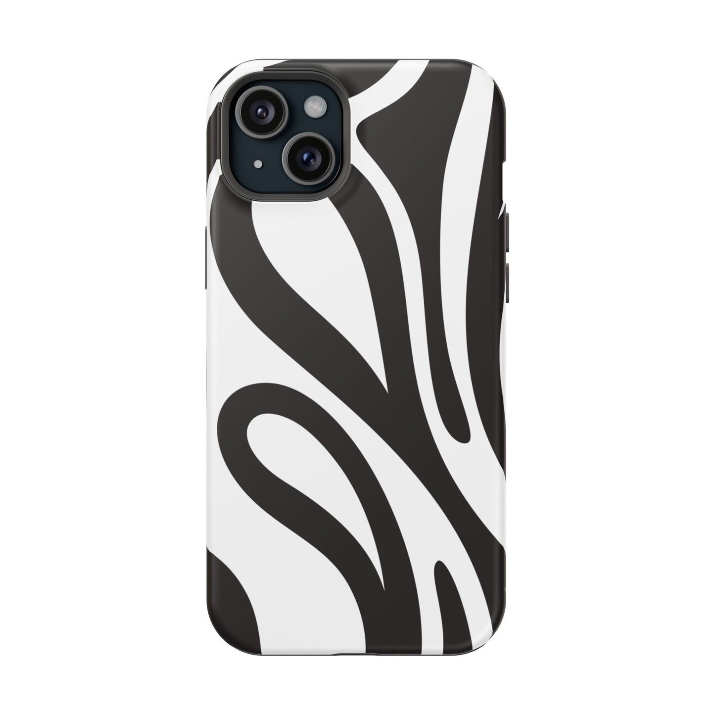 Modern Black and White Abstract Tough MagSafe iPhone Case – Bold Graphic Pattern with Dual-Layer Protection