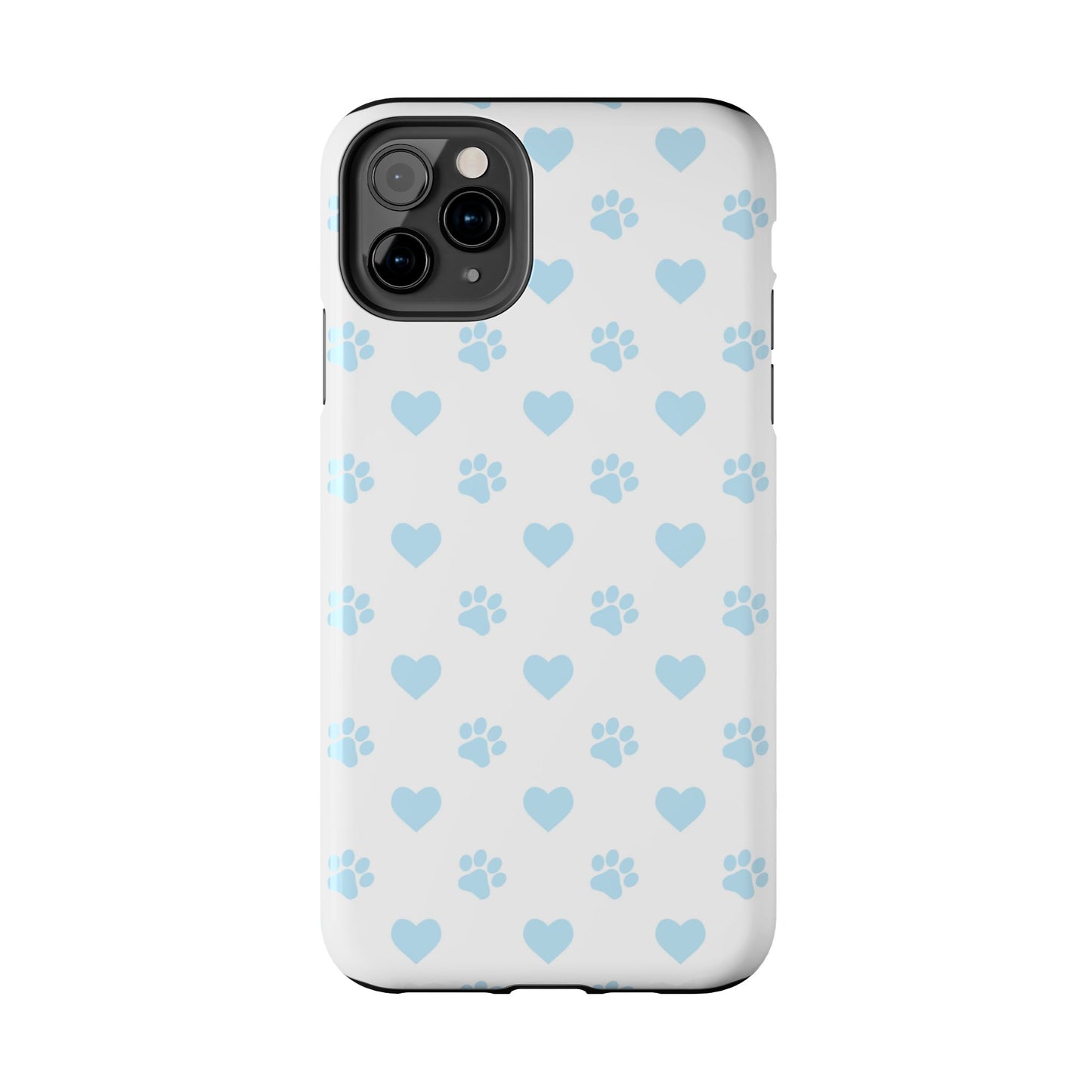 Light Blue Paw Prints & Hearts – iPhone Case for Animal Lovers