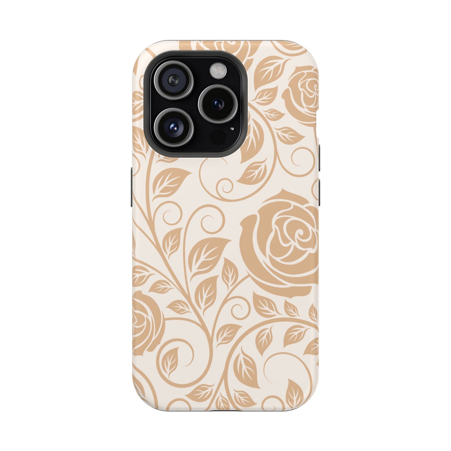 Vintage Rose Vine Tough MagSafe iPhone Case – Elegant Floral Pattern with Dual-Layer Protection