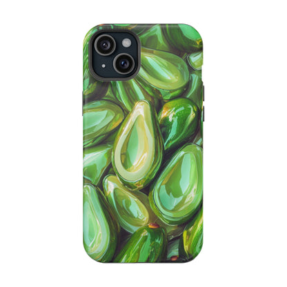 Glossy Avocado MagSafe iPhone Case – Sleek Green 3D Fruit Design, Durable and Stylish