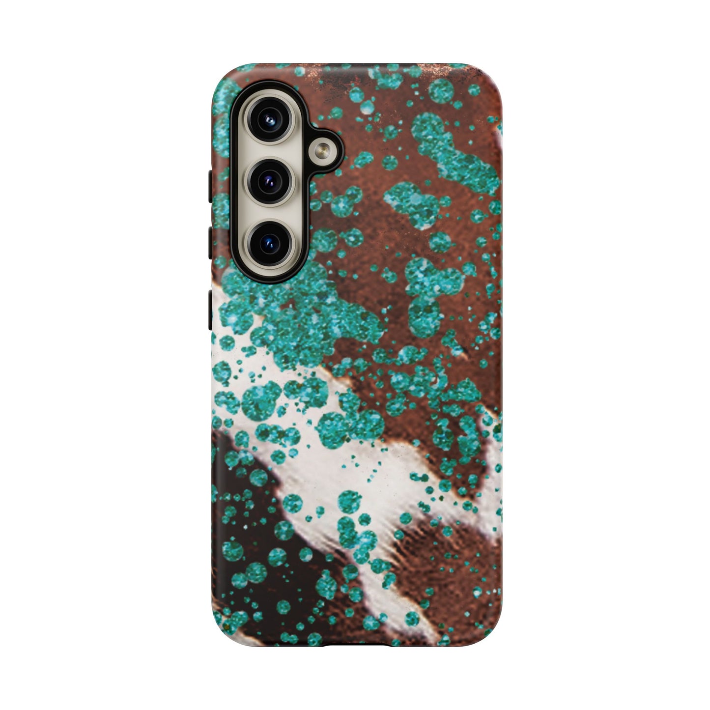 Teal Glitter Cowhide - Samsung Galaxy Series Case